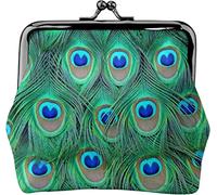 Adorabile portamonete da donna in pelle con pavone verde, piccolo portamonete con chiusura a lucchetto a bacio e fibbia portafoglio per ragazza regalo, Come nella foto, Taglia unica, Organizer per
