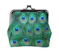 Adorabile portamonete in pelle da donna verde pavone, portamonete piccolo con chiusura a chiusura a scatto Portafoglio con fibbia per regalo ragazza