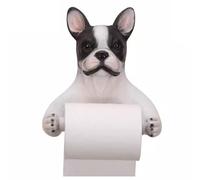 Adorabile portarotolo di carta igienica a forma di bulldog francese, dispenser da parete, grazioso arredamento da bagno