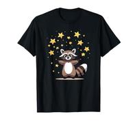 Adorabile Procione del Bosco con Stelle Brillanti per i Bambini Maglietta