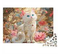 Adorabile puzzle a forma di gatto, adatto ad adulti e bambini, gioco creativo estremamente difficile da completare, 300 pezzi (40x28 cm)