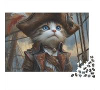 Adorabile puzzle a forma di gatto, estremamente difficile, molto difficile da completare, adatto agli adulti, 1000 pezzi (75x50 cm)