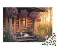 Adorabile puzzle a forma di gatto, estremamente difficile, molto difficile da completare, adatto agli adulti, 500 pezzi (52x38 cm)