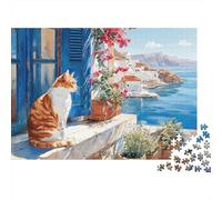 Adorabile puzzle a forma di gatto, estremamente difficile, molto difficile da completare, adatto agli adulti, 300 pezzi (40x28 cm)