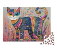 Adorabile puzzle a forma di gatto, estremamente difficile, molto difficile da completare, adatto agli adulti, 300 pezzi (40x28 cm)