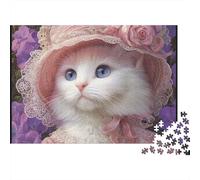 Adorabile puzzle a forma di gatto, estremamente difficile, molto difficile da completare, adatto agli adulti, 500 pezzi (52x38 cm)