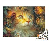 Adorabile puzzle a forma di gatto, gioco educativo molto interessante, dalla forma unica e pieno di sorprese, 500 pezzi (52x38 cm)