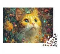 Adorabile puzzle a forma di gatto. Un divertente gioco per famiglie, adatto ad adulti, adolescenti e bambini. Super difficile. Design unico. 1000 pezzi (75x50 cm).