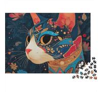 Adorabile puzzle a forma di gatto. Un divertente gioco per famiglie, adatto ad adulti, adolescenti e bambini. Super difficile. Design unico. 300 pezzi (40x28 cm).