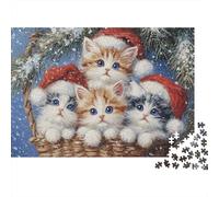 Adorabile puzzle a forma di gatto. Un divertente gioco per famiglie, adatto ad adulti, adolescenti e bambini. Super difficile. Design unico. 300 pezzi (40x28 cm).