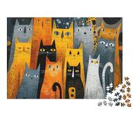 Adorabile puzzle di gatto, gioco educativo molto interessante, dalla forma unica e pieno di sorprese, 1000 pezzi (75x50 cm)