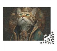 Adorabile puzzle di gatto, gioco educativo molto interessante, dalla forma unica e pieno di sorprese, 300 pezzi (40x28 cm)