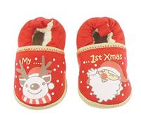 Adorabile renna rossa Rudolph Babbo Natale neonate ragazzi Natale carrozzina My 1st Xmas Booties scarpe (12-15 mesi)
