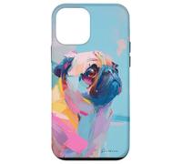 Adorabile simpatico cane carlino ritratto opera d'arte regalo animale domestico Custodia per iPhone 12 mini