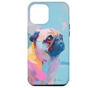 Adorabile simpatico cane carlino ritratto opera d'arte regalo animale domestico Custodia per iPhone 12 Pro Max