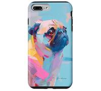 Adorabile simpatico cane carlino ritratto opera d'arte regalo animale domestico Custodia per iPhone 7 Plus/8 Plus