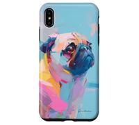 Adorabile simpatico cane carlino ritratto opera d'arte regalo animale domestico Custodia per iPhone XS Max