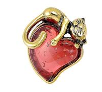 Adorabile spilla a forma di cuore a forma di gatto in stile cartone animato, accessorio alla moda per le donne smaltate, One Size, come descritto