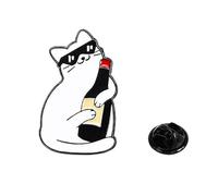 Adorabile spilla a forma di gatto elegante per vestiti e borse amico e festival gioielli cartoon gatti distintivo, Misura unica, come descritto