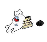 Adorabile spilla a forma di gatto elegante per vestiti e borse amico e festival gioielli cartoon gatti distintivo, Misura unica, come descritto
