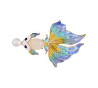 Adorabile spilla smaltata a forma di pesce dorato accessorio elegante per le donne accessori decorativi leggeri gioielli smaltati spilla a forma di pesce in oro, Misura unica, come descritto