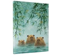 Adorabile stampa artistica da parete su tela, motivo: Capybara, con stampe di animali carini marroni, decorazione estetica per la casa a tema naturale, per soggiorno, camera da letto, cameretta dei