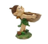 Adorabile statua Mangiatoie per uccelli Alimentatori per abbeveratoio per cibo da giardino Ciotola per acqua Bevitore automatico Distributore di mangime Decorazione