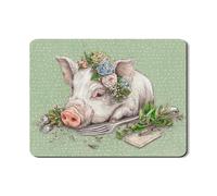 Adorabile tappetino scolapiatti per bancone della cucina, in gomma assorbente vintage chic floreale, scolapiatti per la primavera, decorazione stagionale della cucina, 45,7 x 61 cm