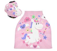 Adorabile Unicorno Bianco Rosa Passeggino Tettoia Copri Seggiolino Copertura Infermieristica Auto per Bambini per L'Allattamento Al Seno Morbido Traspirante Elastica Tettuccio
