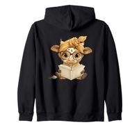 Adorabile Vitello Che Indossa Il Topo di Biblioteca Felpa con Cappuccio