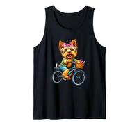 Adorabile Yorkshire Terrier Bicicletta da equitazione Canotta