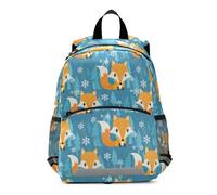 Adorabile zaino per bambini con volpi blu borsa per bambini asilo borsa per bambini piccoli zaini scuola per bambini con guinzaglio di sicurezza per ragazzi e ragazze 3-7 anni
