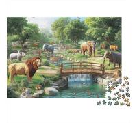 Adorabili animali Puzzle di grandi dimensioni adatti ad adulti, bambini e adolescenti con elevata difficoltà e forme uniche 300 pezzi (40x28 cm)