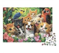 Adorabili animali Puzzle di grandi dimensioni adatti ad adulti, bambini e adolescenti con elevata difficoltà e forme uniche 300 pezzi (40x28 cm)