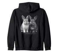Adorabili Conigli Gemelli Coniglietti Amici Felpa con Cappuccio