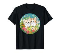 Adorabili gattini nel giardino fiorito Maglietta