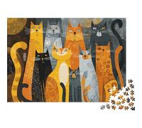 Adorabili puzzle di gatti, molto impegnativi, molto divertenti, il modo perfetto per passare il tempo, pezzi decorativi per puzzle, 1000 pezzi (75x50 cm)