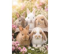 Adorable Bunny Notebook: vCute Rabbits Journal for Writing, Notes, School, Work and Dreams | Relaxing Floral Notebook with Positive Energy and Spring Cottagecore Aesthetic