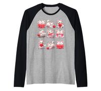 Adorable Bunny with Hearts And Yarn Maglia con Maniche Raglan