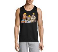 Adorable Cats Dressed As Construction Supervisors - Canotta da uomo in cotone nera, Nero , S