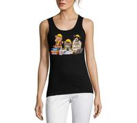 Adorable Cats Dressed As Construction Supervisors - Canottiera da donna in cotone, colore nero, Nero , M