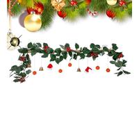 Adorable Christmas Garland, Artificial Red Berry Garland for Mantle, Dangling Berry Garland, Decorative Winter Artificial Greenery, Dangling Ornaments Rattan for Door Frame, Window, Fireplace