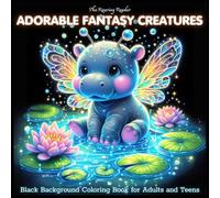 Adorable Fantasy Creatures Black Background Coloring Book for Adults and Teens: Whimsical Coloring Pages Featuring 50+ Unique Cute and Magical Fantasy ... Stress Relief, Mindfulness, and Creative Joy