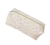 Adorable Floral Cosmetic Bag, Makeup Brush Storage Pouch, 7.09x2.36x2.76 Inches Travel Makeup Organizer, Canvas Toiletry Bag for Women, Girls and Daily