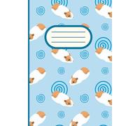 Adorable Guinea Pigs With Swirly Blue Background: Lined Notebook / Journal With 120 Pages