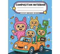 Adorable Kawaii Composition Notebook Wide Ruled: Cute Aesthetic Lined Journal for Girls, Boys & Students - (7.5” x 9.25”) 150 Pages - Back to School ... Doodling Book - Fuzzy School Friends Notebook
