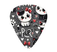 Adorable-Kittens-Cats-Love, confezione da 12 plettri per chitarra con 3 spessori e scatola portaoggetti, plettri in ABS per basso elettrico