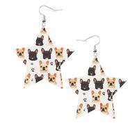Adorable Pug Dogs And Paws Orecchini Moda Orecchini In Pelle Leggera Pendenti Per Feste Decorazioni Tutti I Giorni