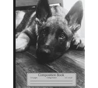 Adorable Puppy German Shepheard Black And White dog themed Composition Notebook Collage Ruled: Cozy notebook Cute Black And White Animal German Shepheard Dog Themed Gift For Students