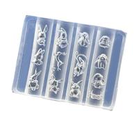 Adorable Rabbits Nails Art Template Silicone Molds Jewelry Making Accessories Mold Suitable For Resin Crafts And Manicures Silicone Nail Art Mold Rabbit